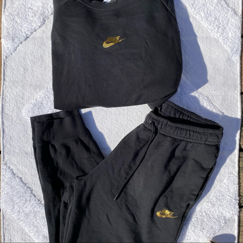Black Nike Sweatsuit with gold details